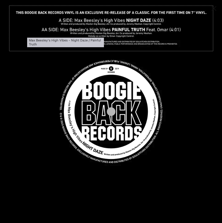 [BBR08-7] Max Beesley's High Vibes, Night Daze / Painful Truth