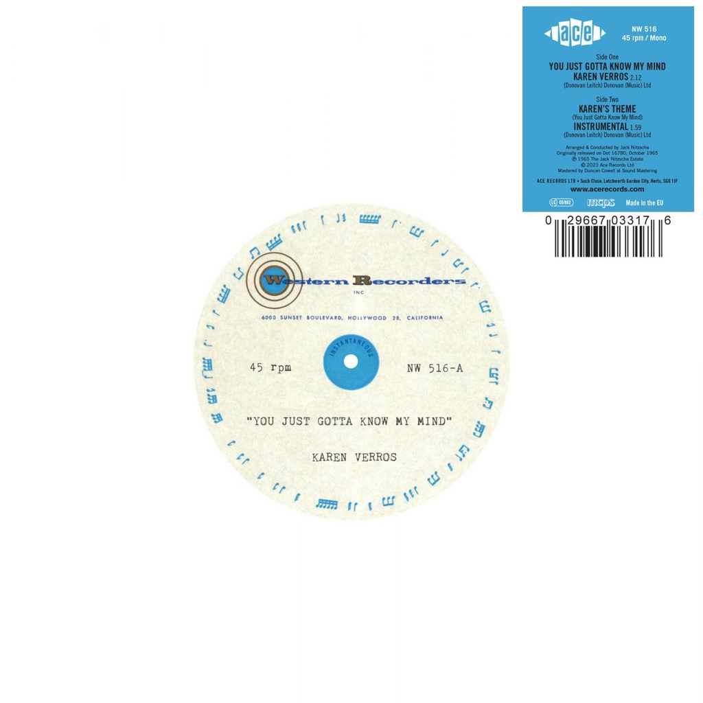 Karen Verros, You Just Gotta Know My Mind / Karen's Theme