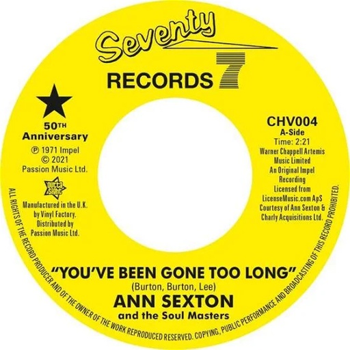 [CHV004] Ann Sexton, You've Been Gone Too Long / I Had A Fight With Love