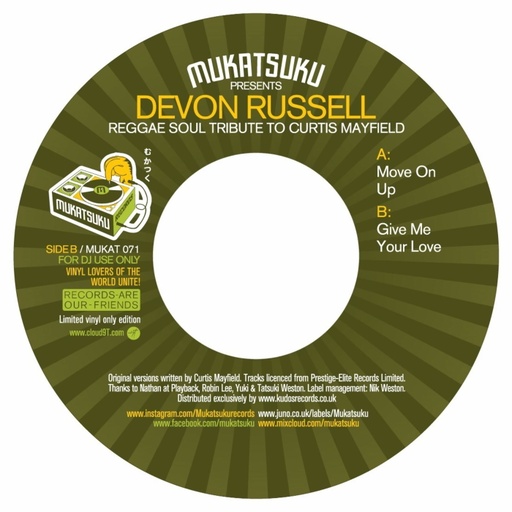 [MUKAT071] Devon Russell, Mukatsuku presents Reggae Soul Tribute To Curtis Mayfield