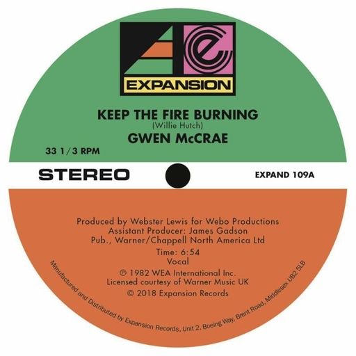 [EXPAND109] Gwen Mccrae, Keep The Fire Burning / Funky Sensation