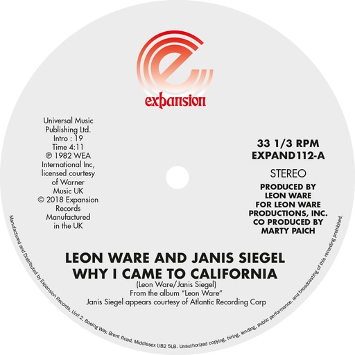 [EXPAND 112] Leon Ware, Why I Came To California / Can I Touch You There